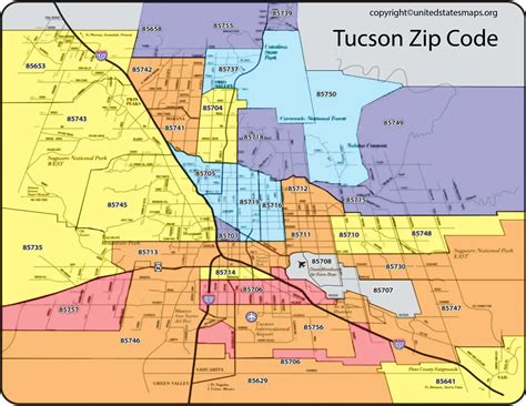 Tucson Zip Code Map Map Of Tucson Zip Codes