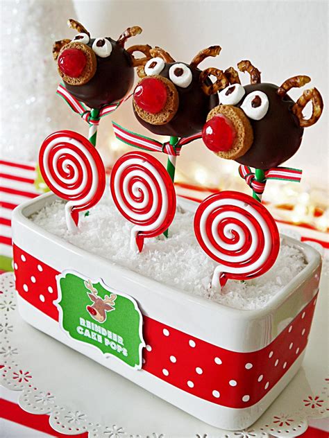 Cake pops with christmas decoration in the basket. Rudolph Cake Pops Recipe | HGTV