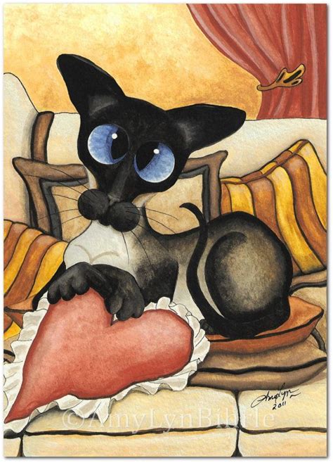 Siamese Cat Original Painting ~ Amylyn Bihrle Cat Art Cat Painting