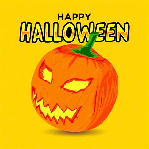 Premium Vector Happy Halloween Pumpkin