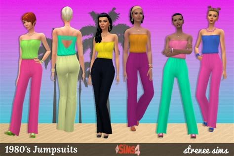 1980s Jumpsuits At Strenee Sims Sims 4 Updates