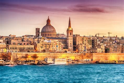 Malta Hauptstadt Politische Landkarte Malta Mit Der Hauptstadt