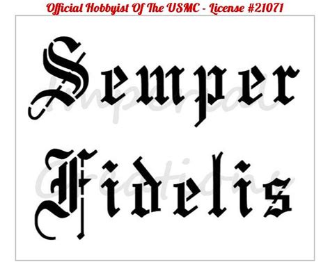 Semper Fidelis Fi Usmc Marine Corps Old English Font 85 Etsy