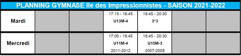 Planning 20212022 Chatou Croissy Basket