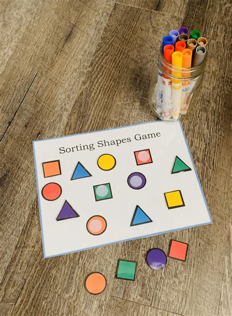 Sorting Shapes Game Learning Shapes Matching Game Shape Etsy