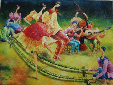 Philippine Tinikling Painting By Glory Abueva Pixels