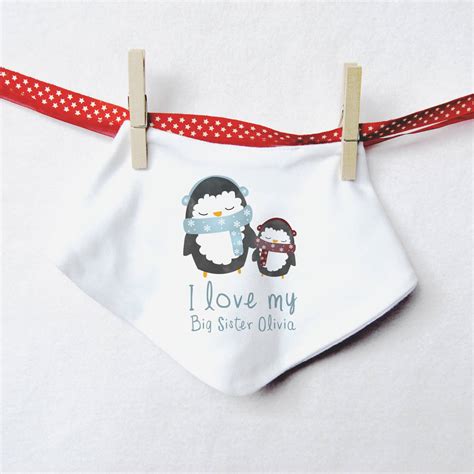 Personalised Penguin Sibling Vest By Homegrown Print Co