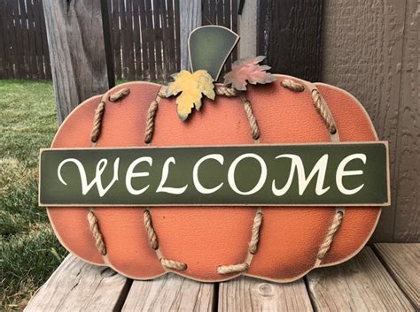 Fall Large Pumpkin Sign Knot And Nest Designs