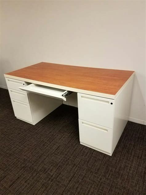 Used Office Desks Kimball 30x60 Light Cherry Laminate Desk At