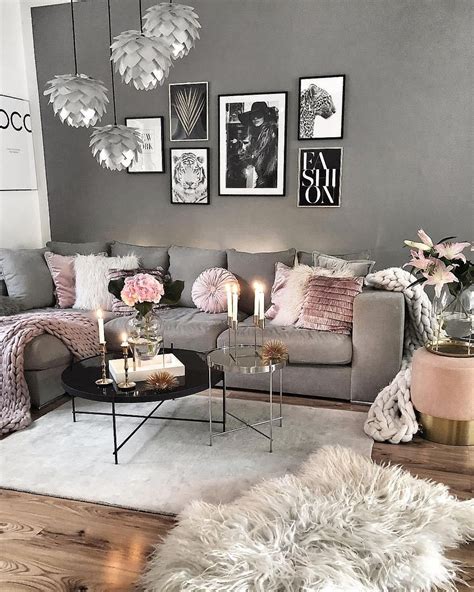 Grey And Pink Living Room Bestroomone
