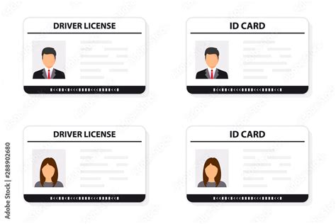Driver License Id Card Identification Card Icon Man And Woman Driver
