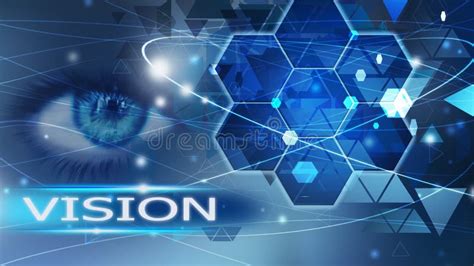 Vision Future Background Abstract Blue Concept Solution Eye Stock