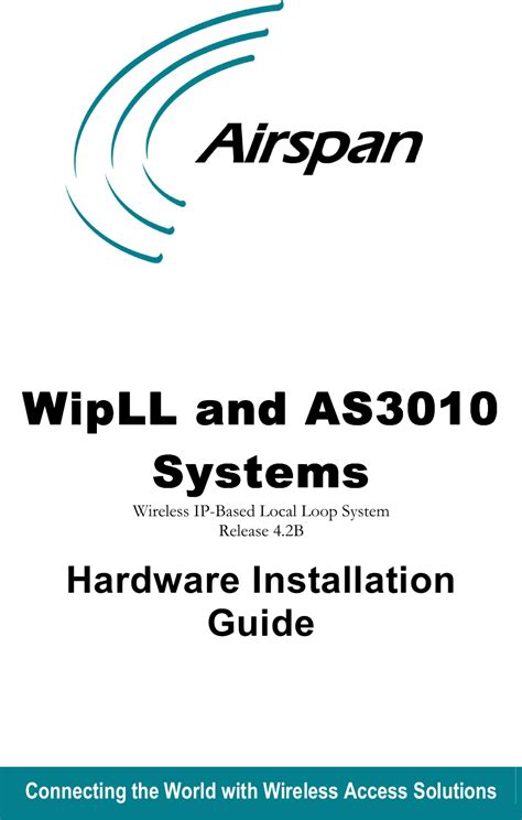 Airspan Networks Airspan Idr Indoor Data Radio Idr User Manual Install Guide Part