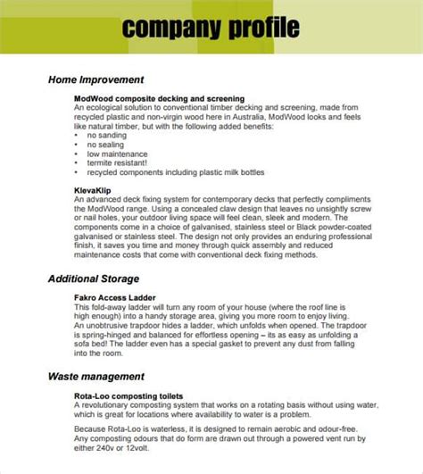 Free Company Profile Templates In Word Excel And Pdf Formats Download