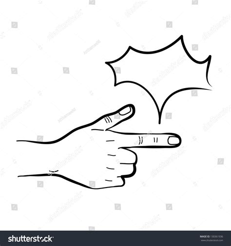 Hand Drawing Freehand Sketch Hand Pointing Stock Vector Royalty Free