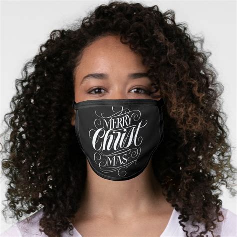 Merry Christmas Religious Calligraphy Script Face Mask