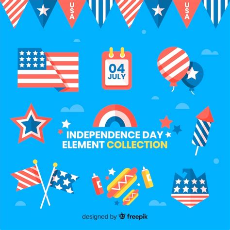 Free Vector Th Of July Independence Day Element Collection
