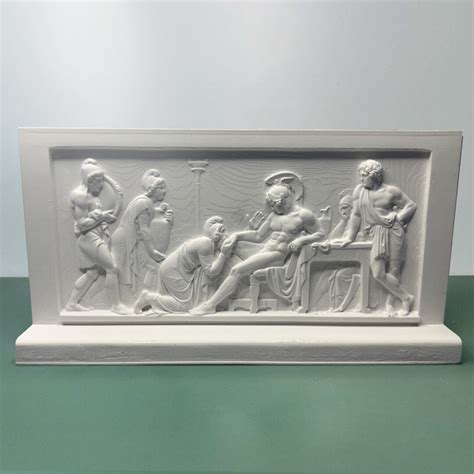 Priam Pleads With Achilles For Hectors Body Sculpture Relief Plaster Ornament Grecian Bust