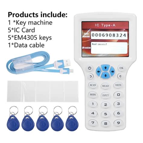 10 FREQUENCY NFC Smart Card Reader Writer RFID Copier Duplicator 125KHz
