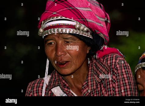 Laos Luang Nam Tha Province Muang Sing Akha Ethnic Minority Stock