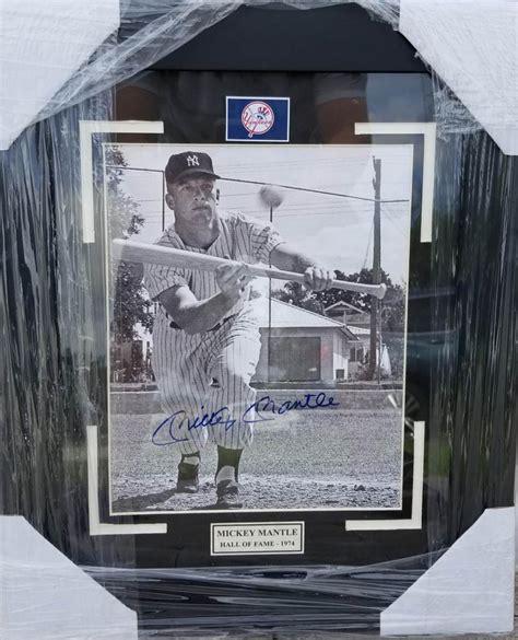 Sold At Auction Mickey Mantle Signed Photo Hall Of Fame 1974 Framed