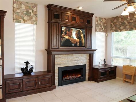 Natural Stone Fireplaces With Wall Mount Television Design Ideas