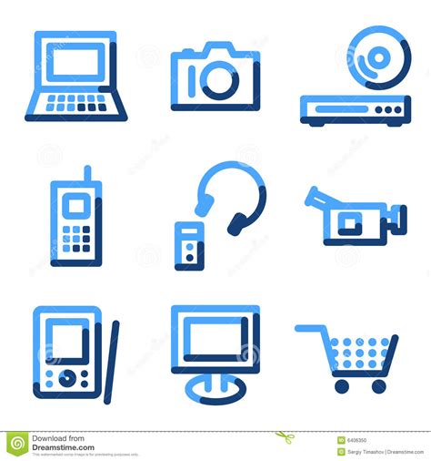 Electronics Icons Stock Vector Illustration Of Button 6406350