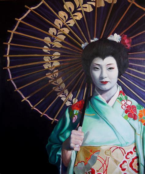 Portrait Of A Young Woman As A Japanese Geisha In 2020 Oil Painting