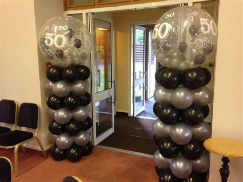 Entrance Columns With 50th Gumball Balloons On Top 50th Birthday
