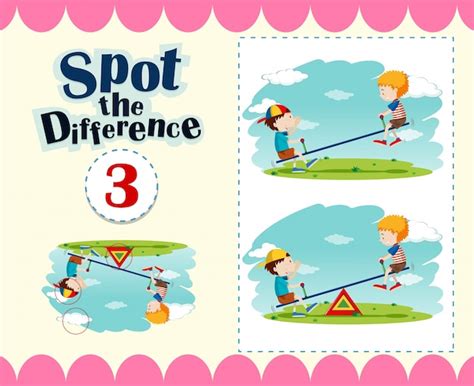Free Vector Game Template Of Spot The Difference