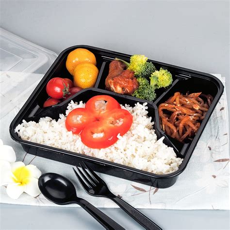 Disposable 4 Compartment Plastic Take Away Bento Lunch Box Food Container China Takeaway Food