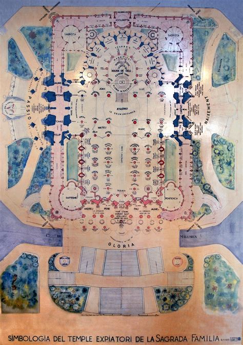 Sagrada Familia Floor Plan With Symbolisms Gaudi Sagrada Familia