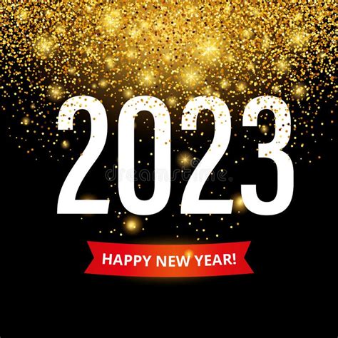 gold glitter happy new year 2023 christmas in black stock vector illustration of premium