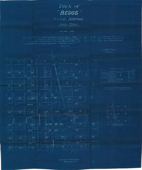 Survey Map Of The Town Of Beggs Creek Nation Indian Territory Nara