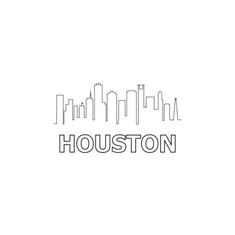 Royalty Free Drawing Of Houston Texas Skyline Clip Art Vector Images