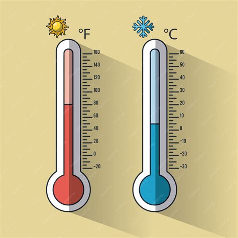 Temperaturas Del Termómetro Frío Y Caliente Vector Premium