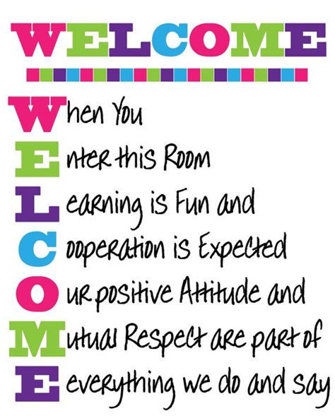 Welcome Classroom Sign Instant Download Classroom Signs Classroom