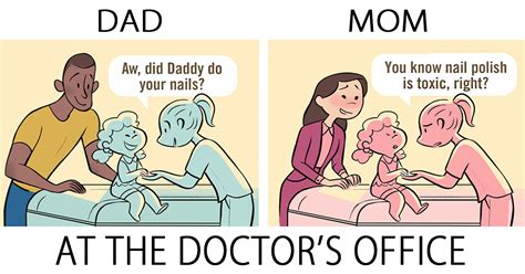 Comics Show How Differently Moms And Dads Are Seen In Public