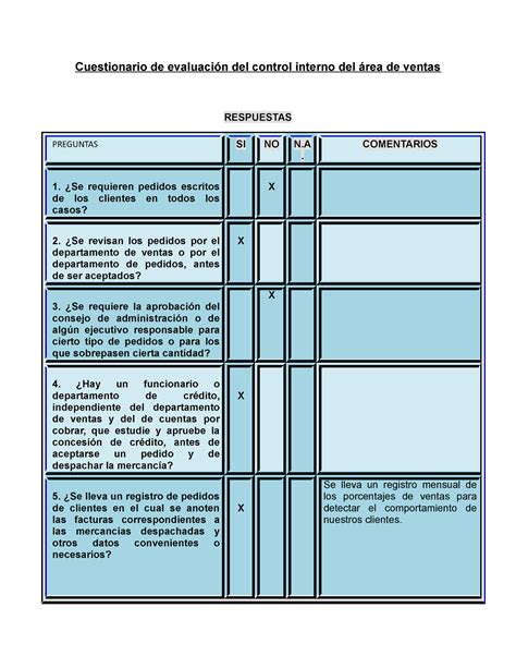 Ejemplo De Cuestionarios Por Rea Cuestionario De Evaluaci N Del