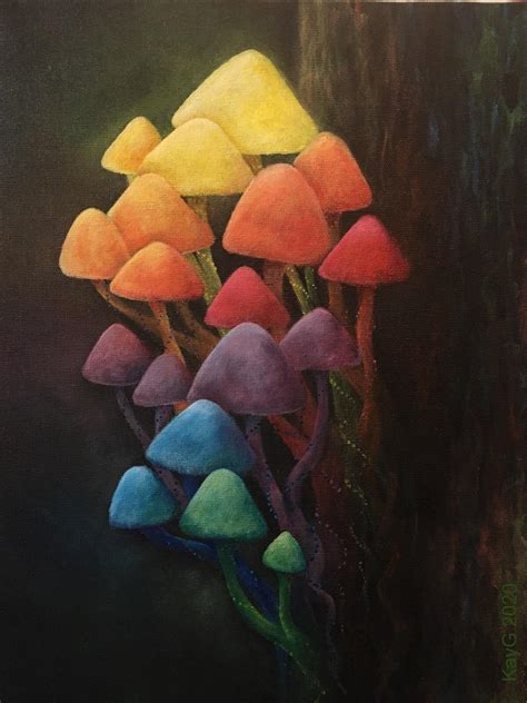I Just Wanted To Share Here Of The Mushrooms I Painted Acrylic On