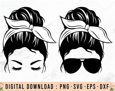 Sunglasses Messy Bun Svg Free Free SVG Cut Files