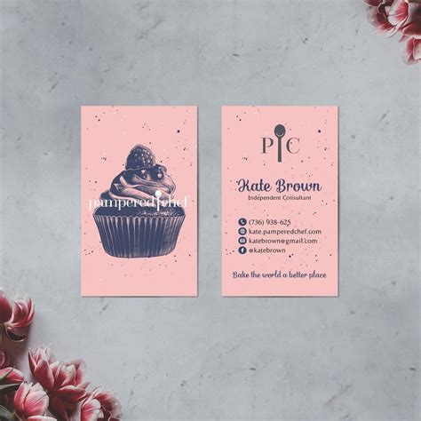 Search ( search only single words ) at236966 enlarge template template details. Pink Pampered Chef Business Card, Personalized Pampered ...