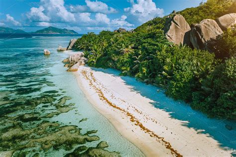 Seychelles La Digue Aerial View Of Nature Stock Photos ~ Creative