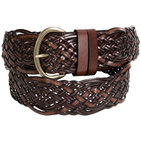 Reward Braided Leather Belt For Women In Brown