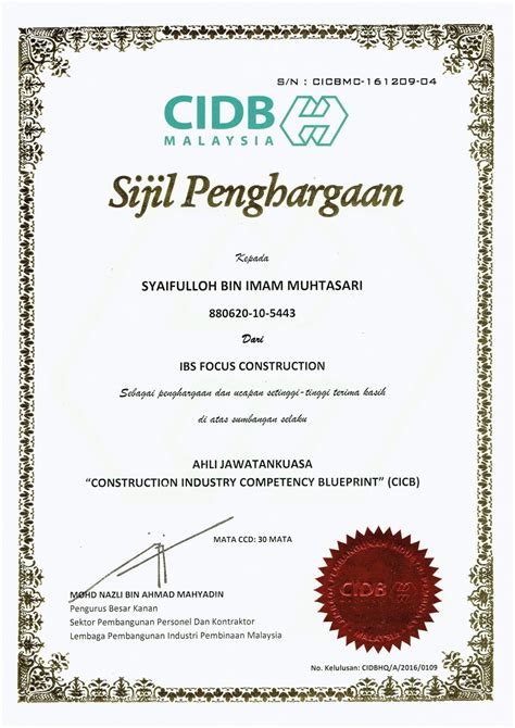 Pendaftaran syarikat dengan kementerian kewangan malaysia**. Sijil Penghargaan - IBS Focus | Kontraktor Bina Rumah IBS ...