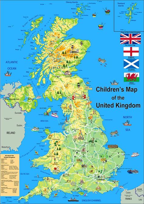 Childrens Illustrated Map Of The United Kingdom Paper Laminated