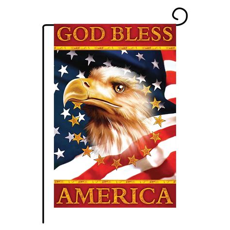 4th Of July Patrioctic God Bless America Flag Eagle Garden Flag 12x18