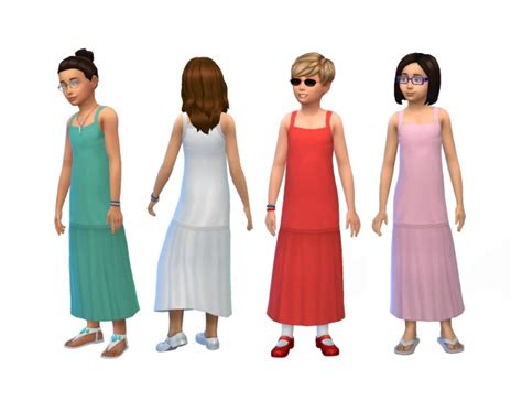Long Dress For Children By Plasticbox At Mod The Sims Sims 4 Updates