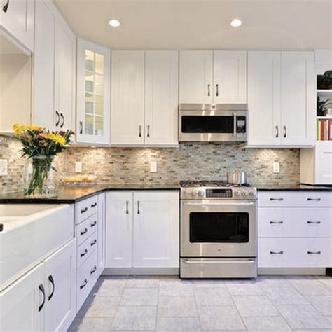 Kitchens With White Cabinets And Dark Countertops