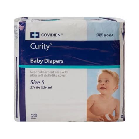 Curity Baby Baby Diaper Size 5 Over 27 Lbs 80048a 176 Ct Size 5